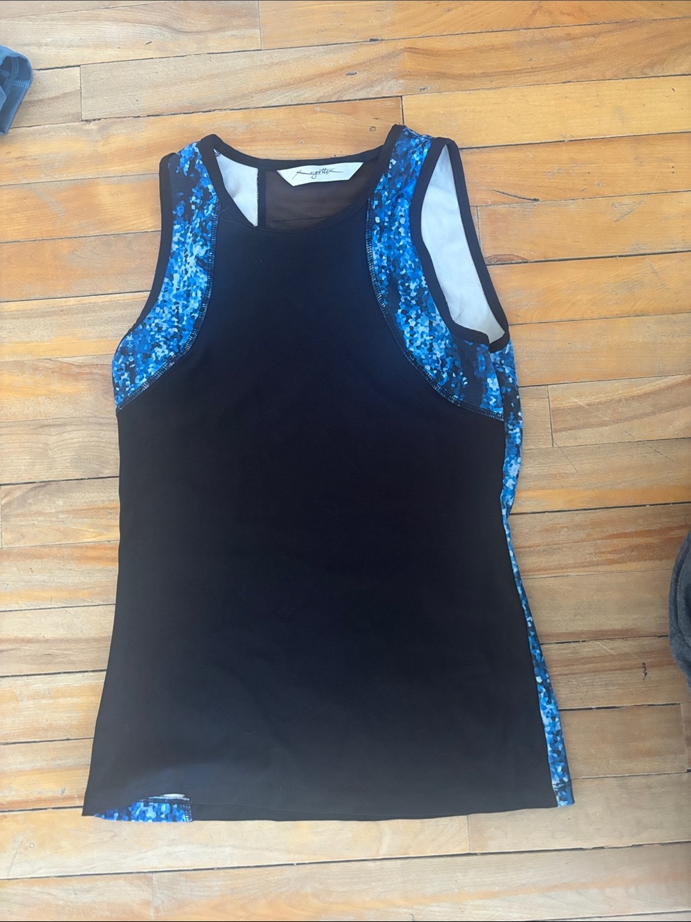 Gottex Black Tank with Blue Mosaic Trim